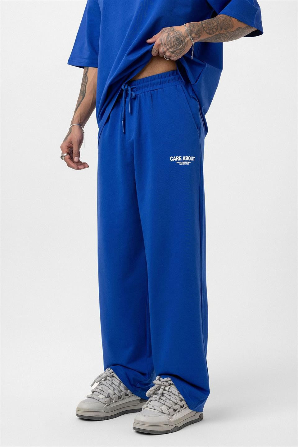 Care About Printed Oversized Sweatsuit Set - 40-573
