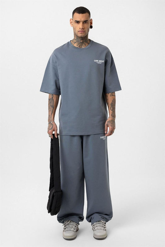 Care About Printed Oversized Sweatsuit Set - 40-573