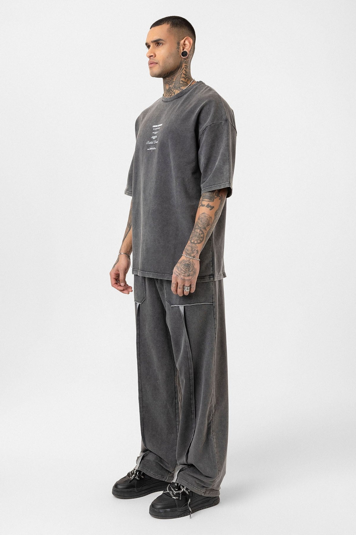 Oversized Printed Sweatsuit Set (Machine Washable)