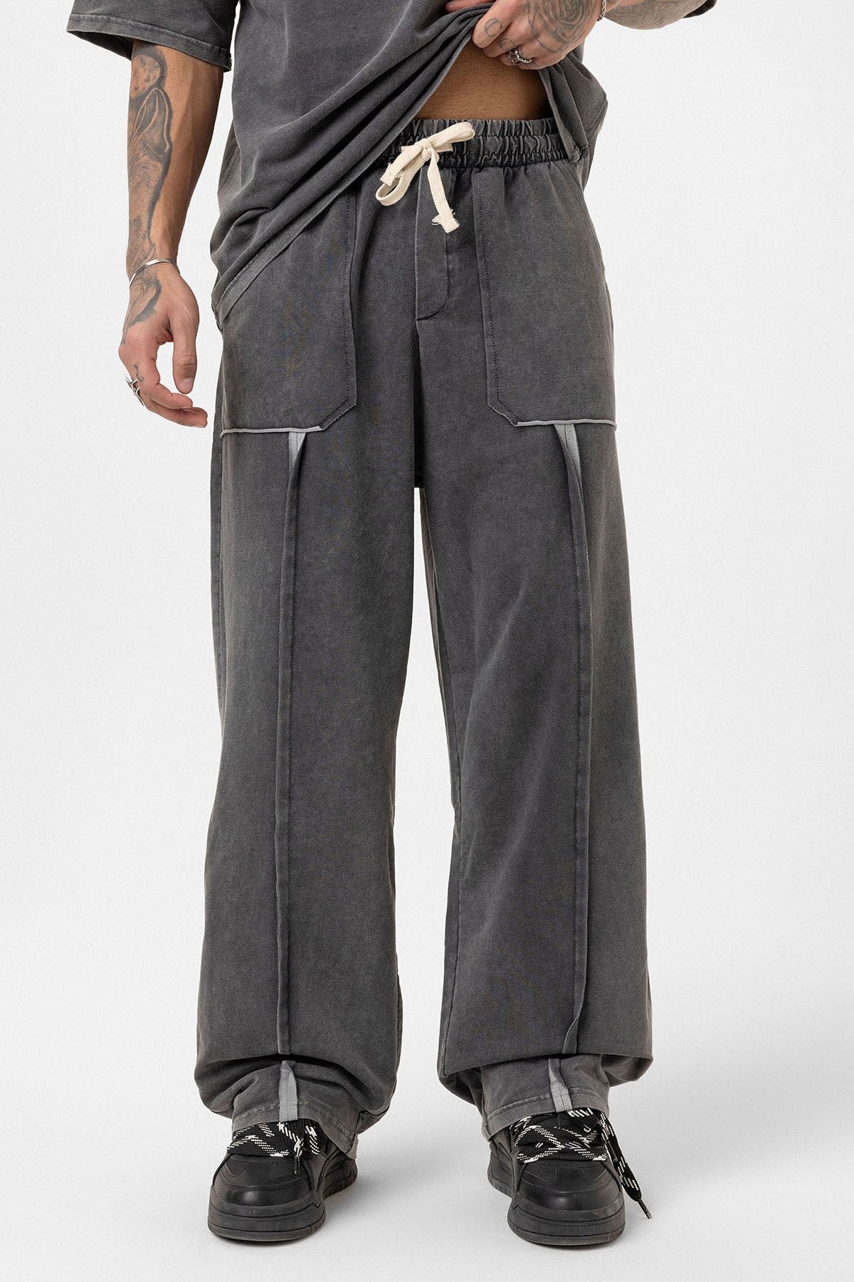 Oversized Printed Sweatsuit Set (Machine Washable)