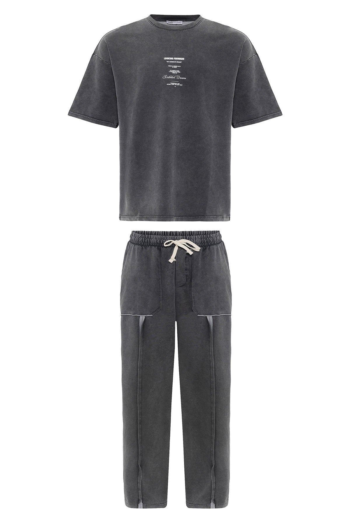 Oversized Printed Sweatsuit Set (Machine Washable)