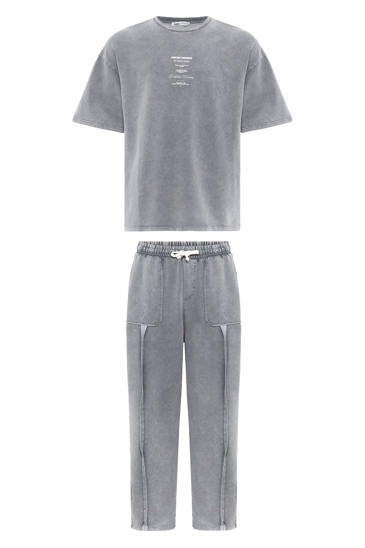 Oversized Printed Sweatsuit Set (Machine Washable)