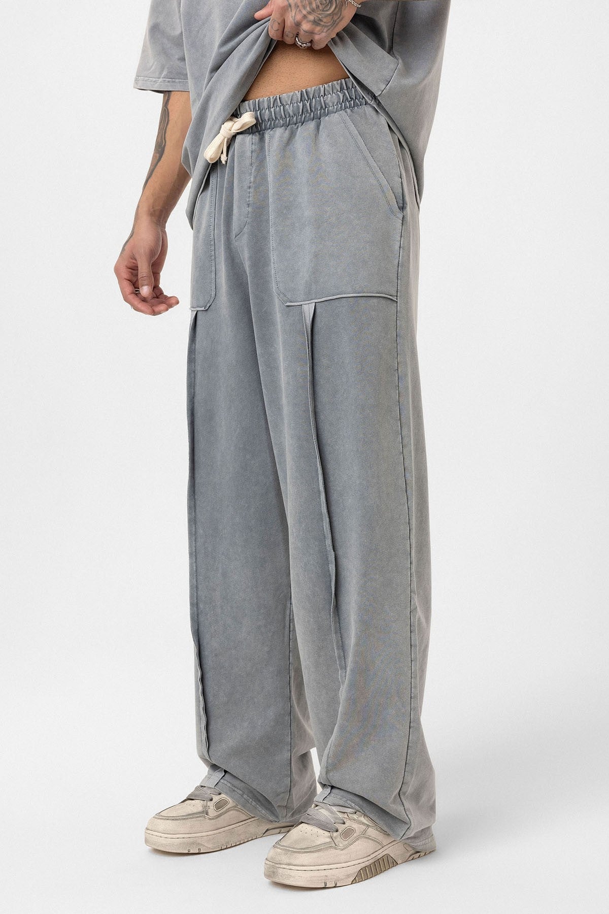 Oversized Printed Sweatsuit Set (Machine Washable)