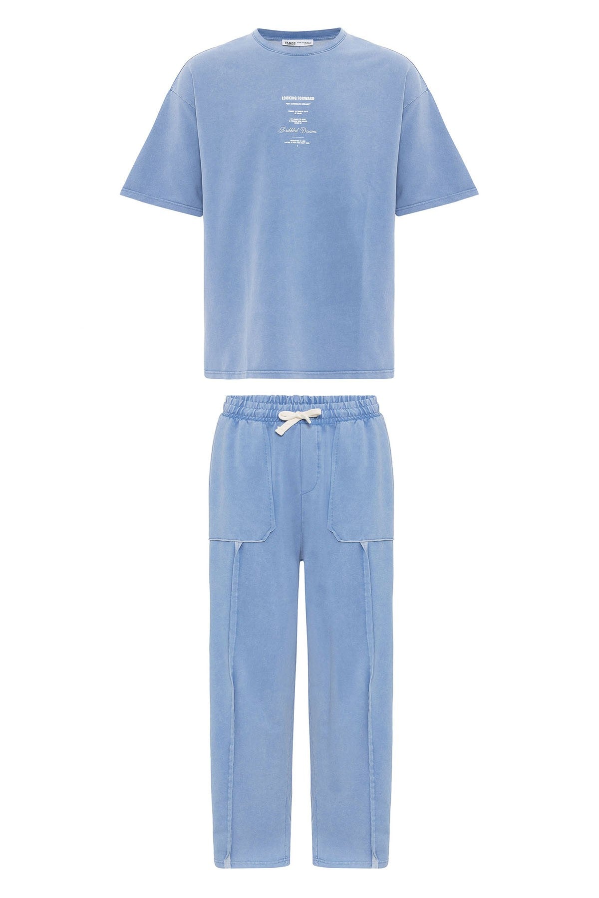 Oversized Printed Sweatsuit Set (Machine Washable)