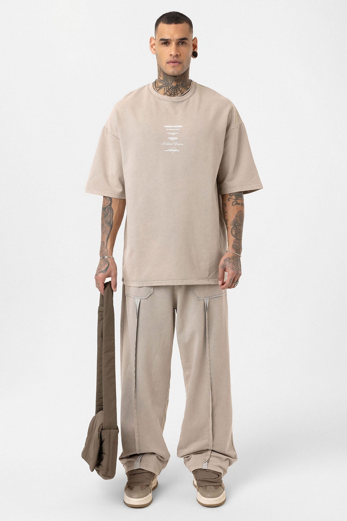 Oversized Printed Sweatsuit Set (Machine Washable)
