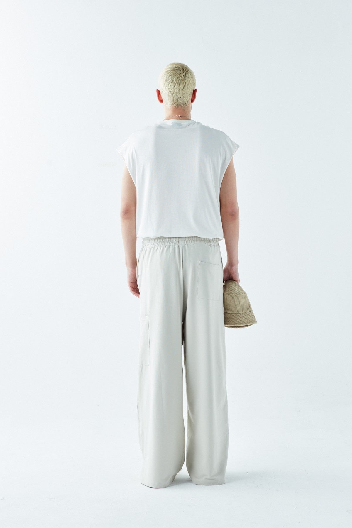 Oversized Sweatpants with Cuffed Legs and Side Pockets