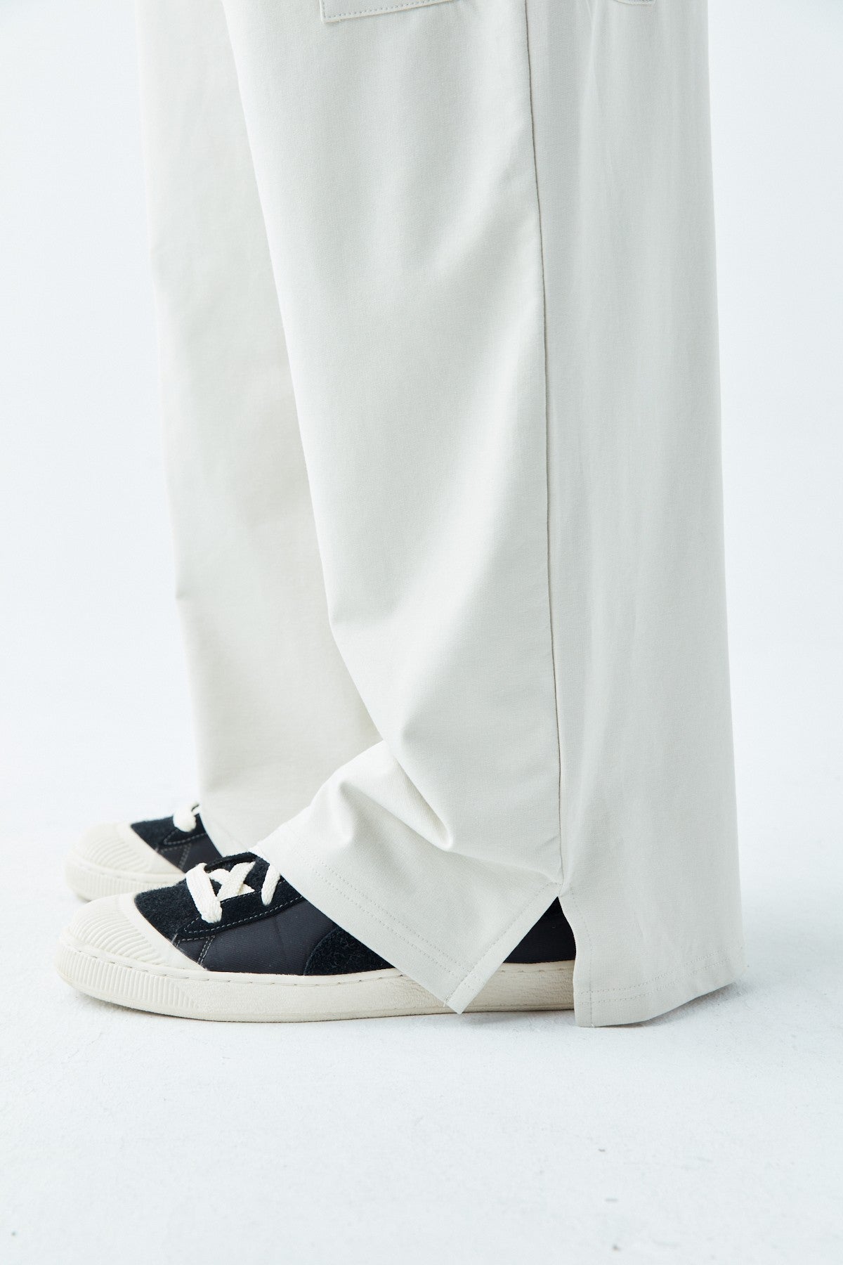 Oversized Sweatpants with Cuffed Legs and Side Pockets