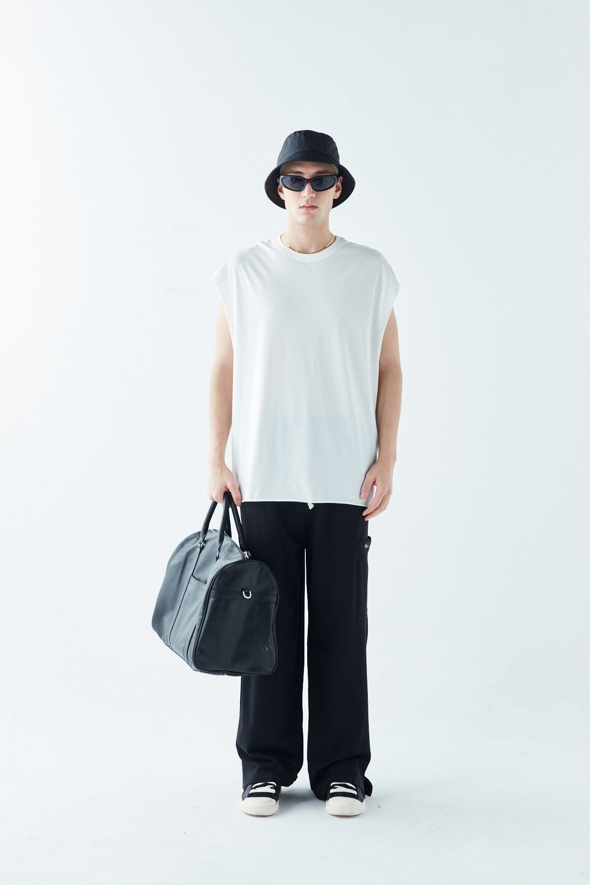 Oversized Sweatpants with Cuffed Legs and Side Pockets