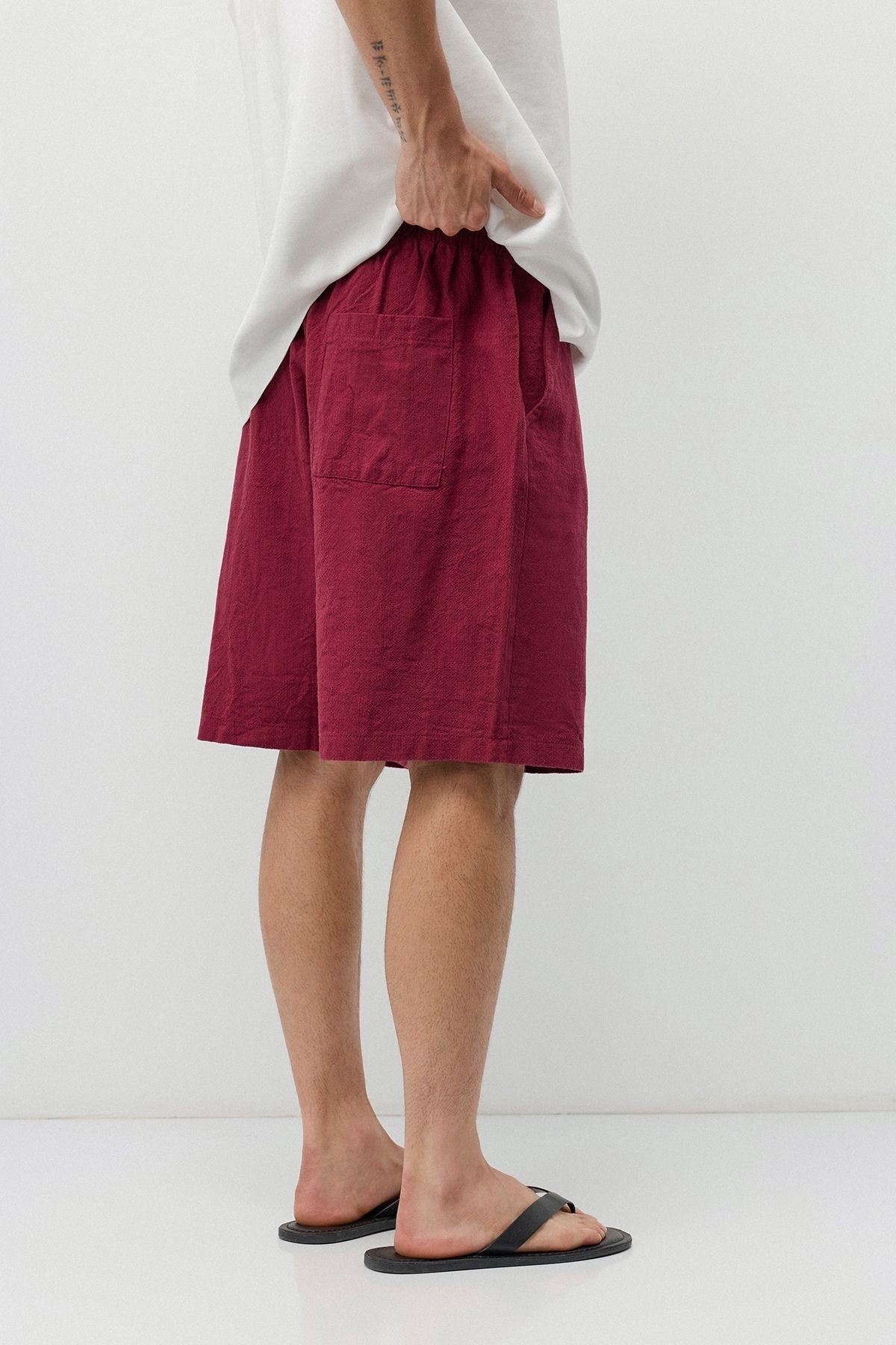 Basic Oversized Linen Shorts