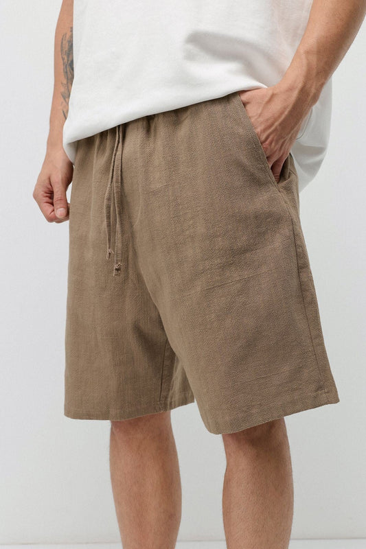 Basic Oversized Linen Shorts