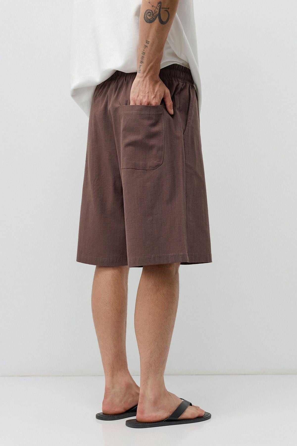 Basic Oversized Linen Shorts
