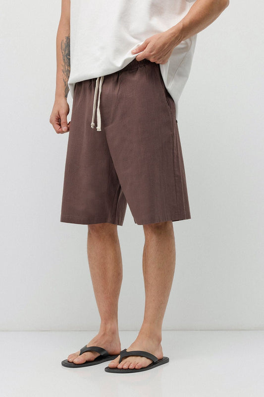 Basic Oversized Linen Shorts