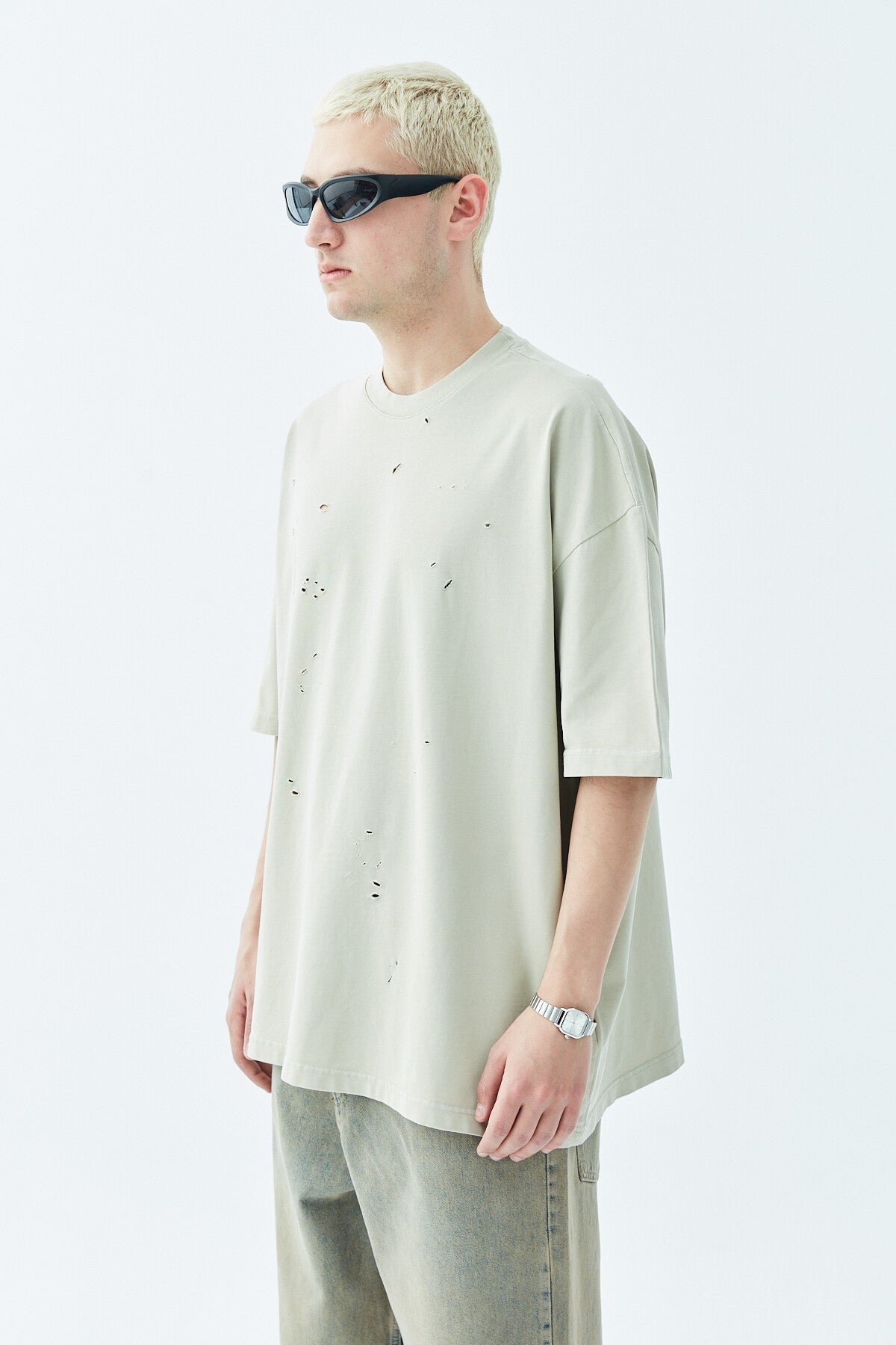 Oversized T-Shirt with Ripped Details