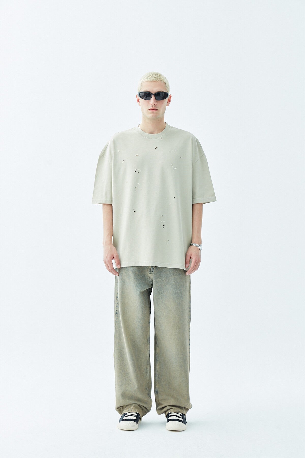 Oversized T-Shirt with Ripped Details