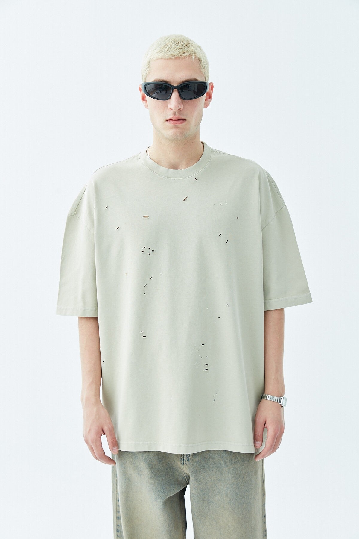 Oversized T-Shirt with Ripped Details
