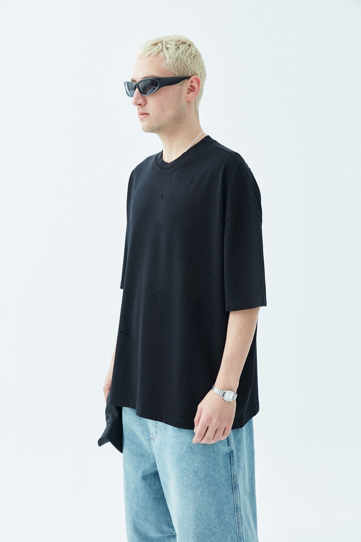 Oversized T-Shirt with Ripped Details