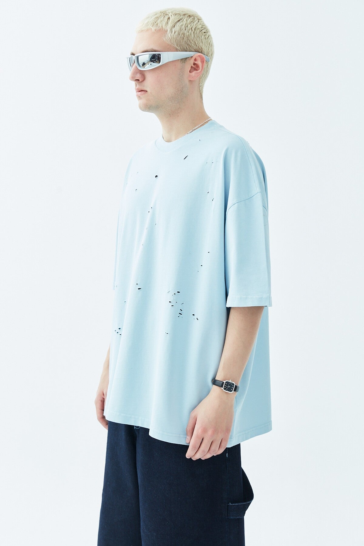 Oversized T-Shirt with Ripped Details