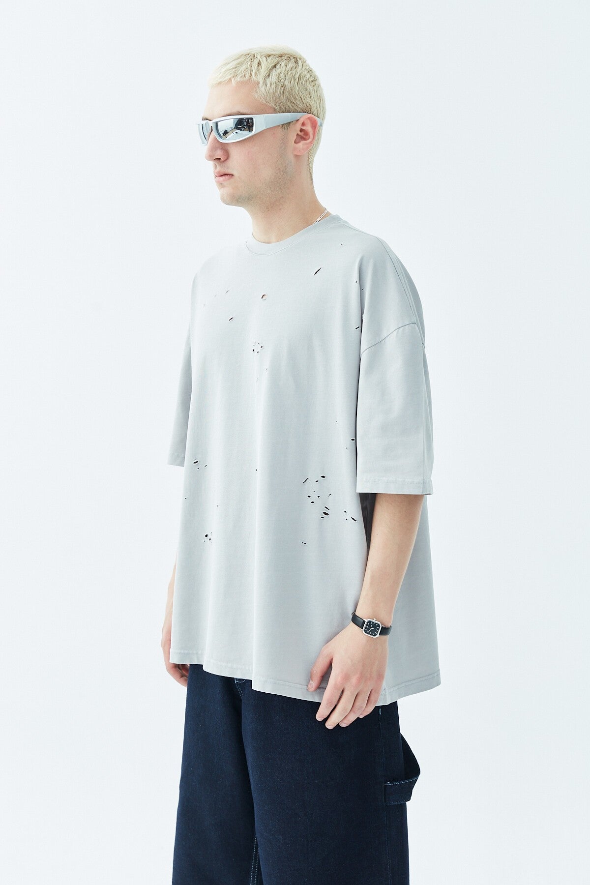 Oversized T-Shirt with Ripped Details