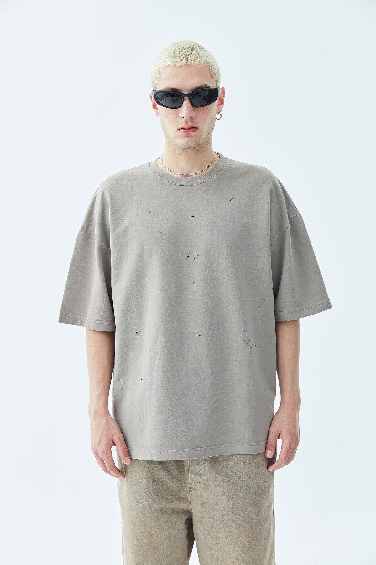 Oversized T-Shirt with Ripped Details