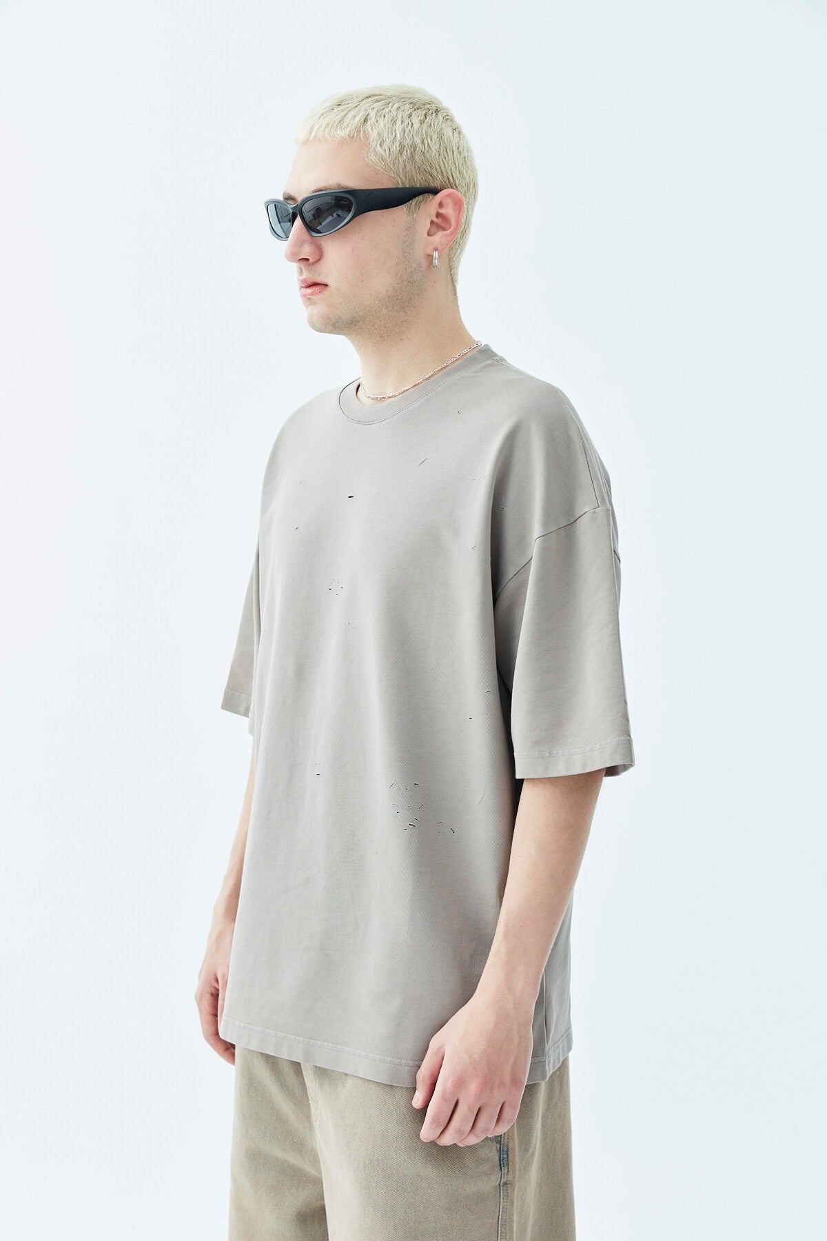 Oversized T-Shirt with Ripped Details