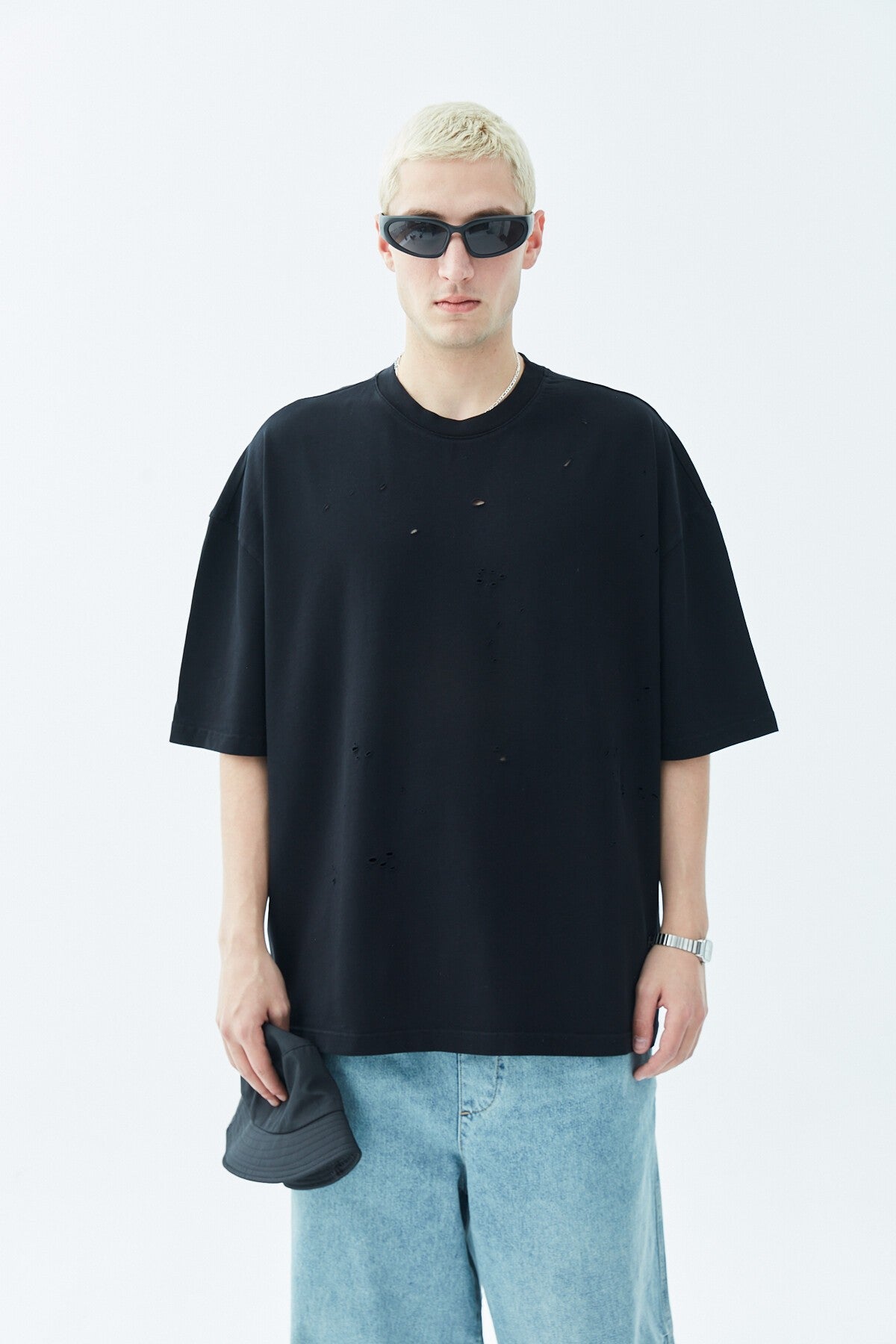 Oversized T-Shirt with Ripped Details