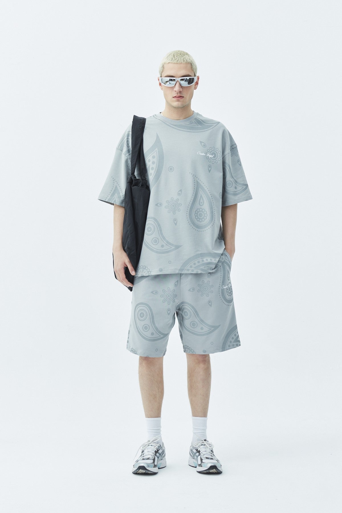 Oversized Patterned Shorts and T-Shirt Set