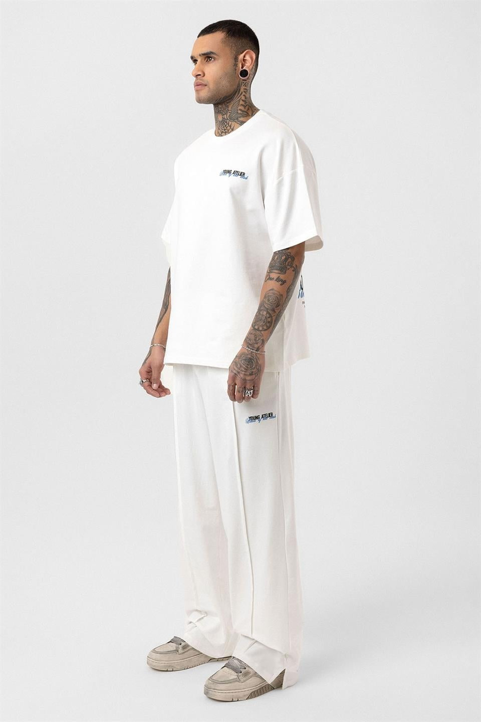 Oversized Sweatsuit Set with Slit Hem