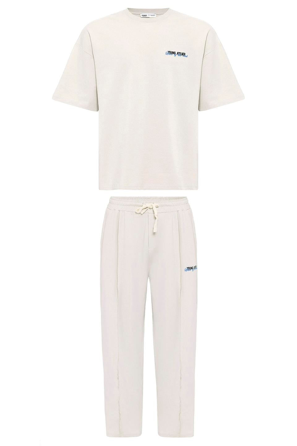 Oversized Sweatsuit Set with Slit Hem