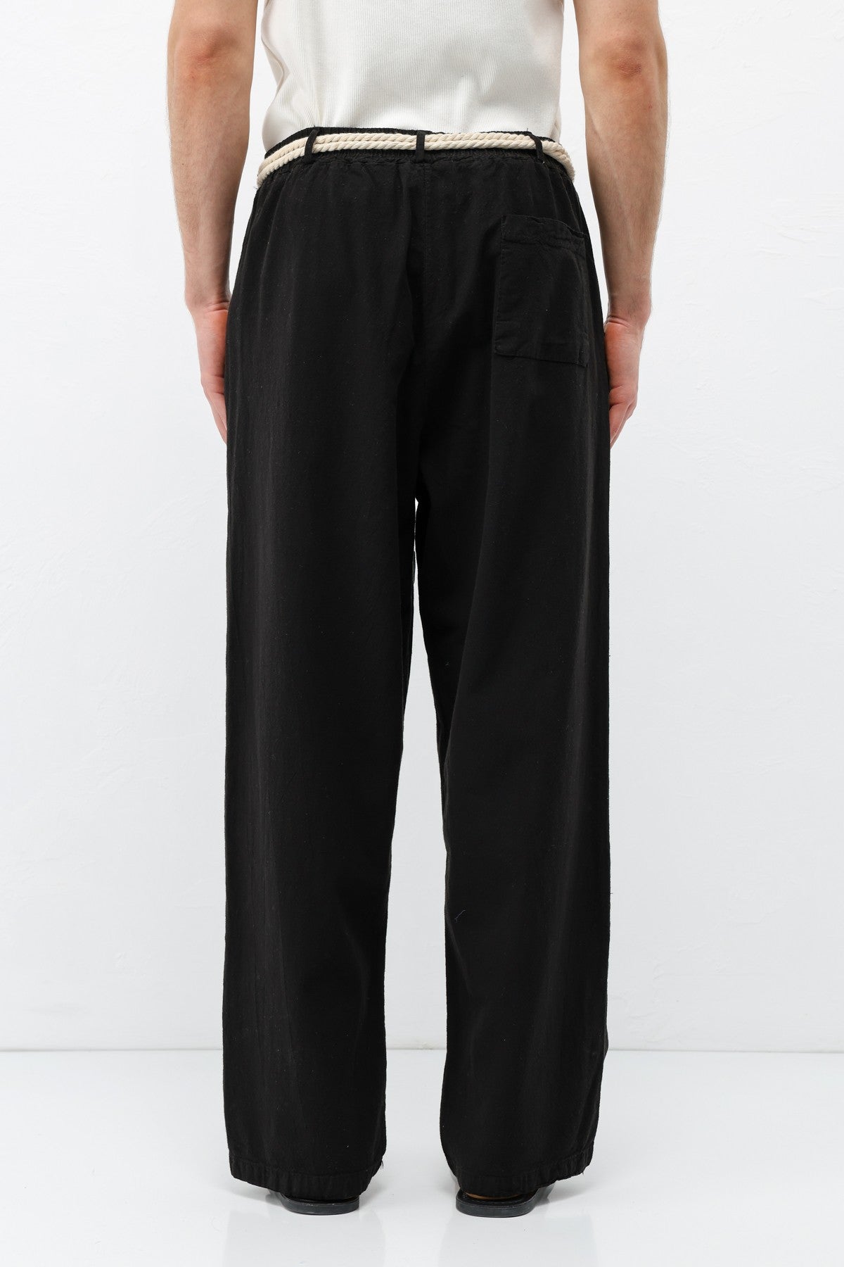 Oversized Linen Pants with Detailed Belt