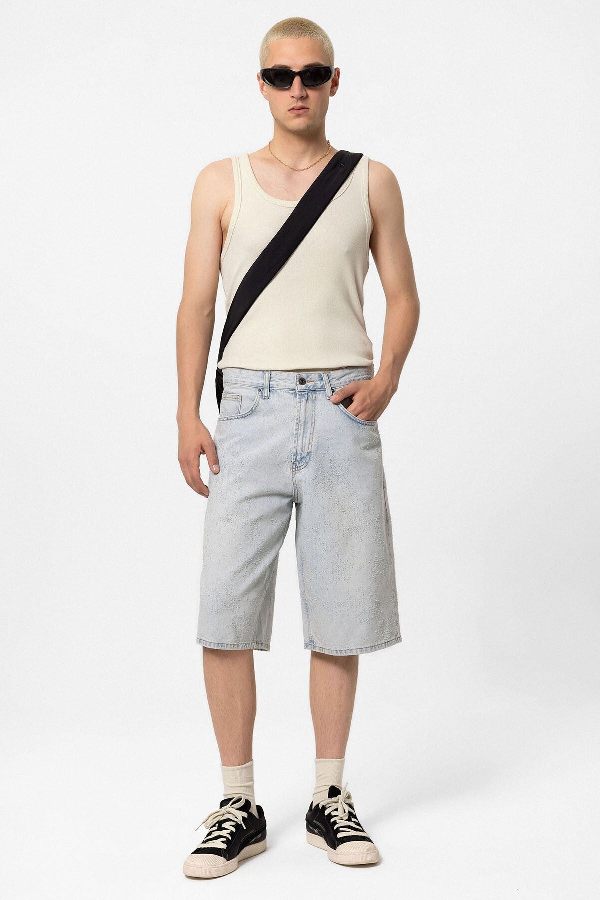 Oversized Denim Bermuda Shorts 40-641