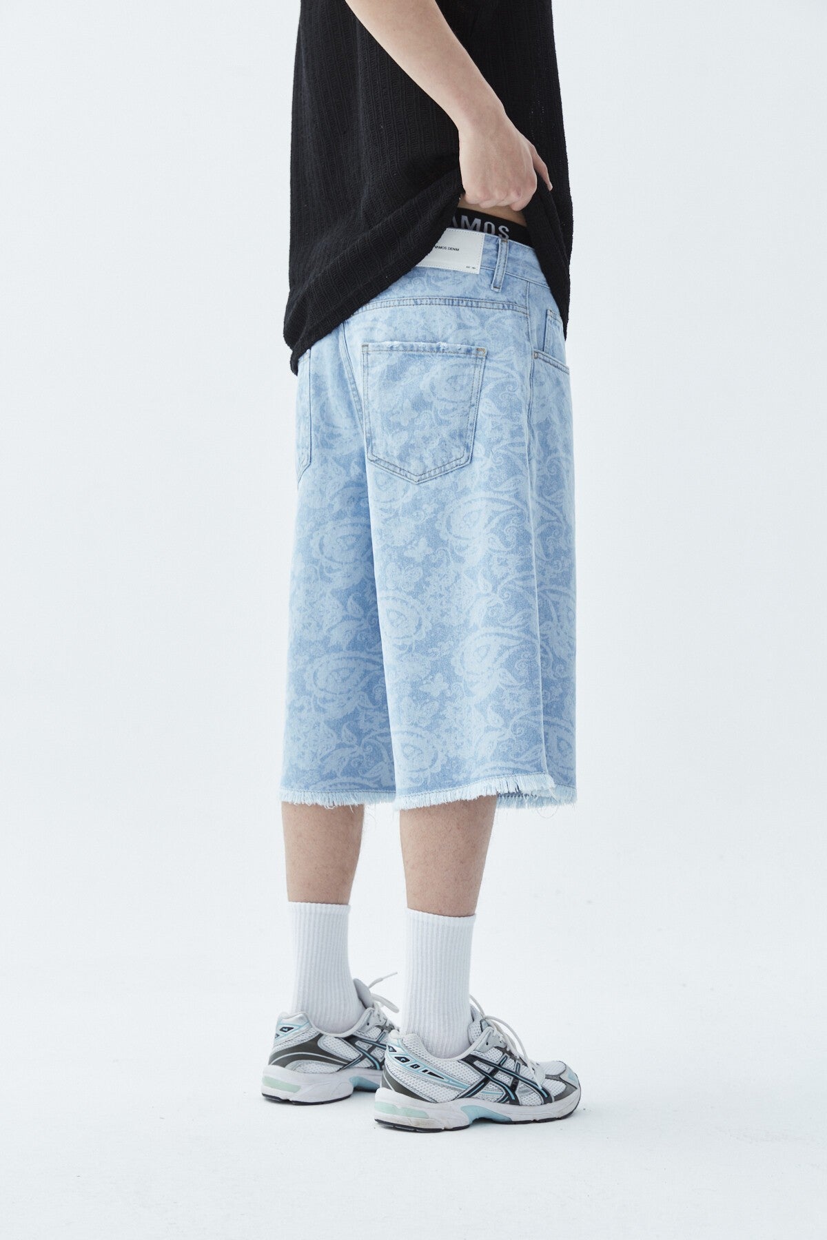 Oversized Denim Bermuda Shorts