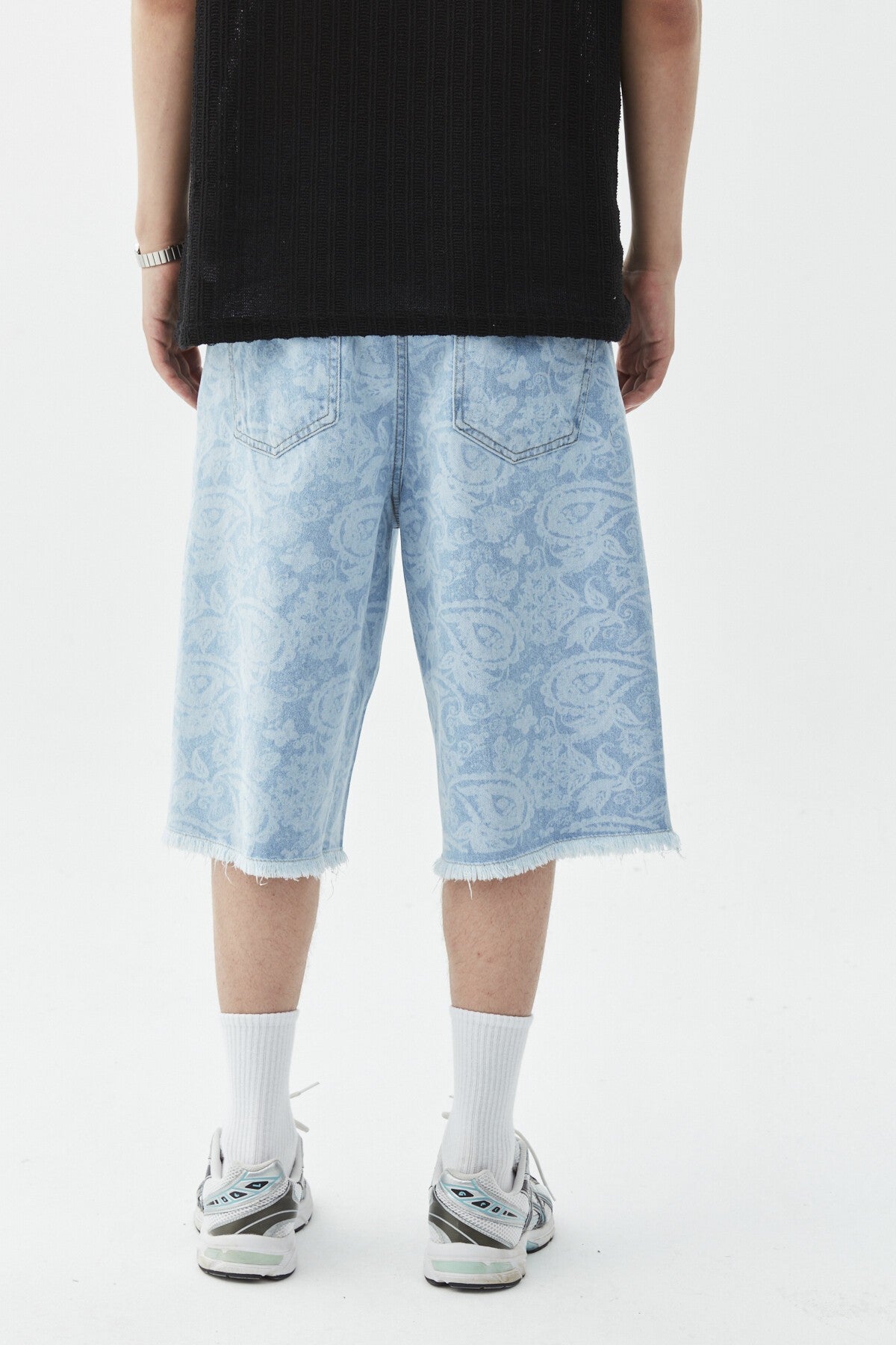 Oversized Denim Bermuda Shorts