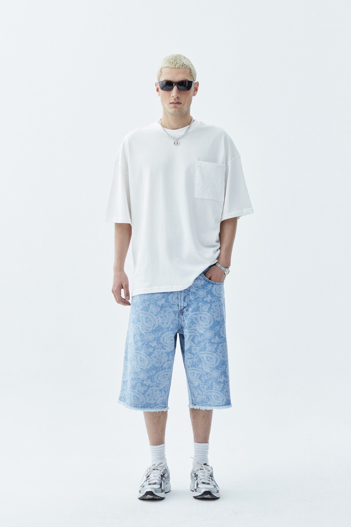 Oversized Denim Bermuda Shorts