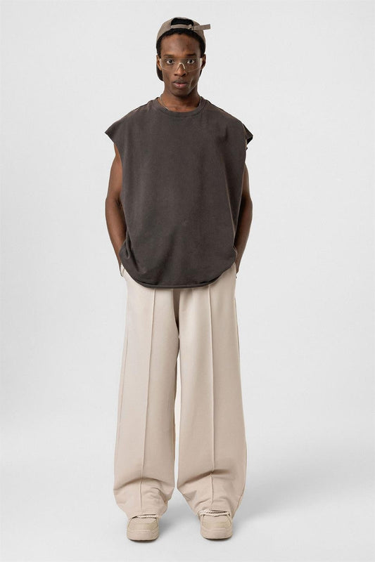 Oversized Sweatpants with Stitching Details