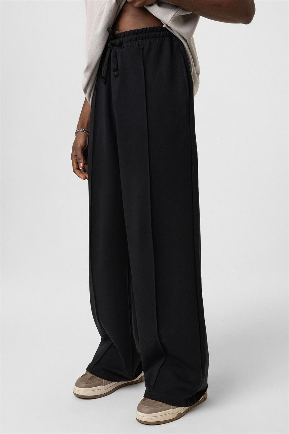 Oversized Sweatpants with Stitching Details