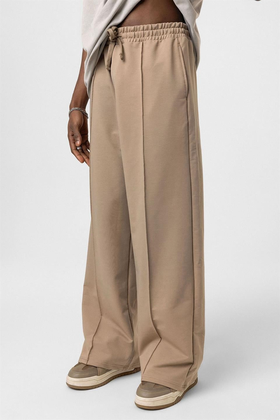Oversized Sweatpants with Stitching Details
