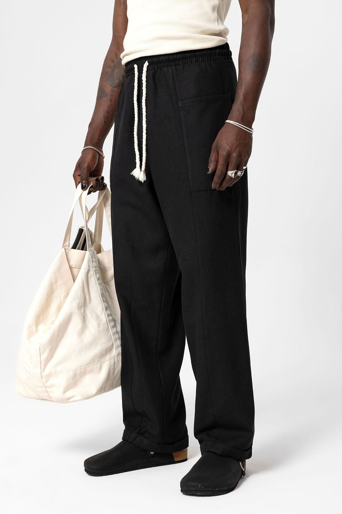 Baggy Linen Pants with Side Pockets