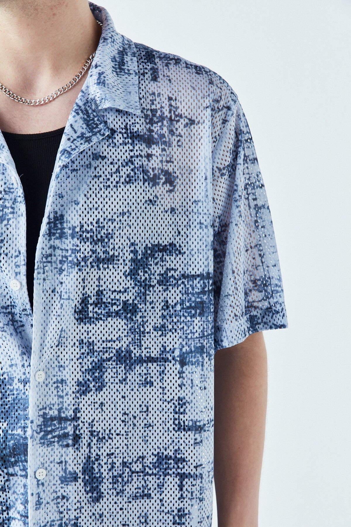 Patterned, Ribbed Oversized Shirt