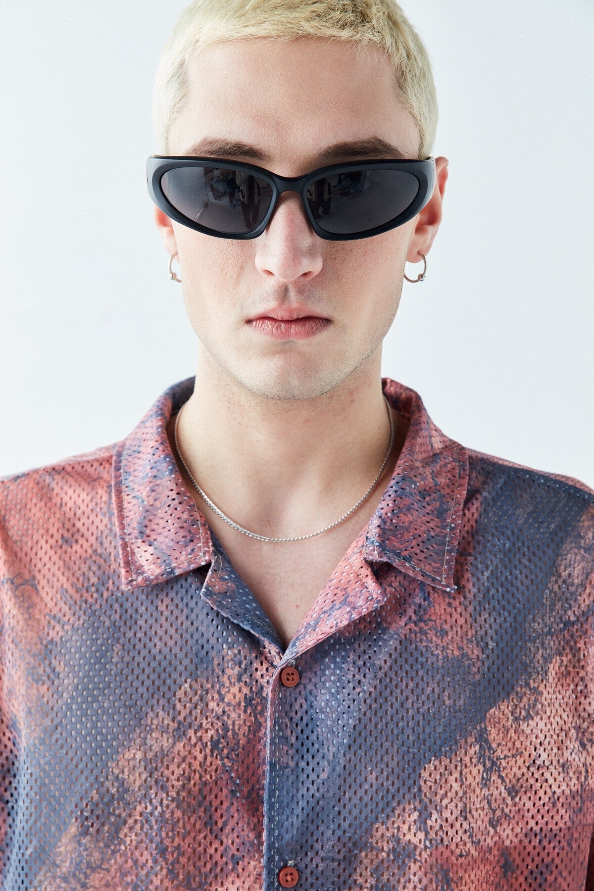 Patterned, Ribbed Oversized Shirt