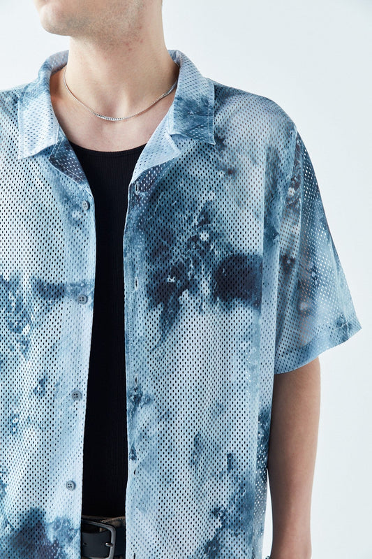 Patterned, Ribbed Oversized Shirt