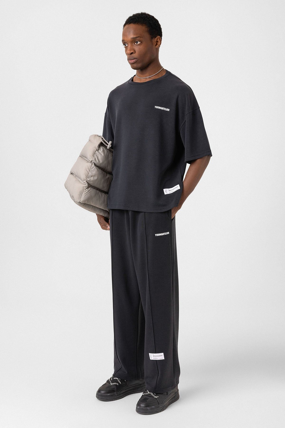 Label: Detailed Oversized Modal Fabric Sweatsuit Set
