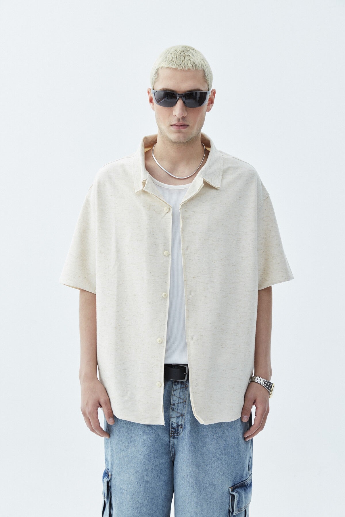 Oversized Knitted Linen Shirt