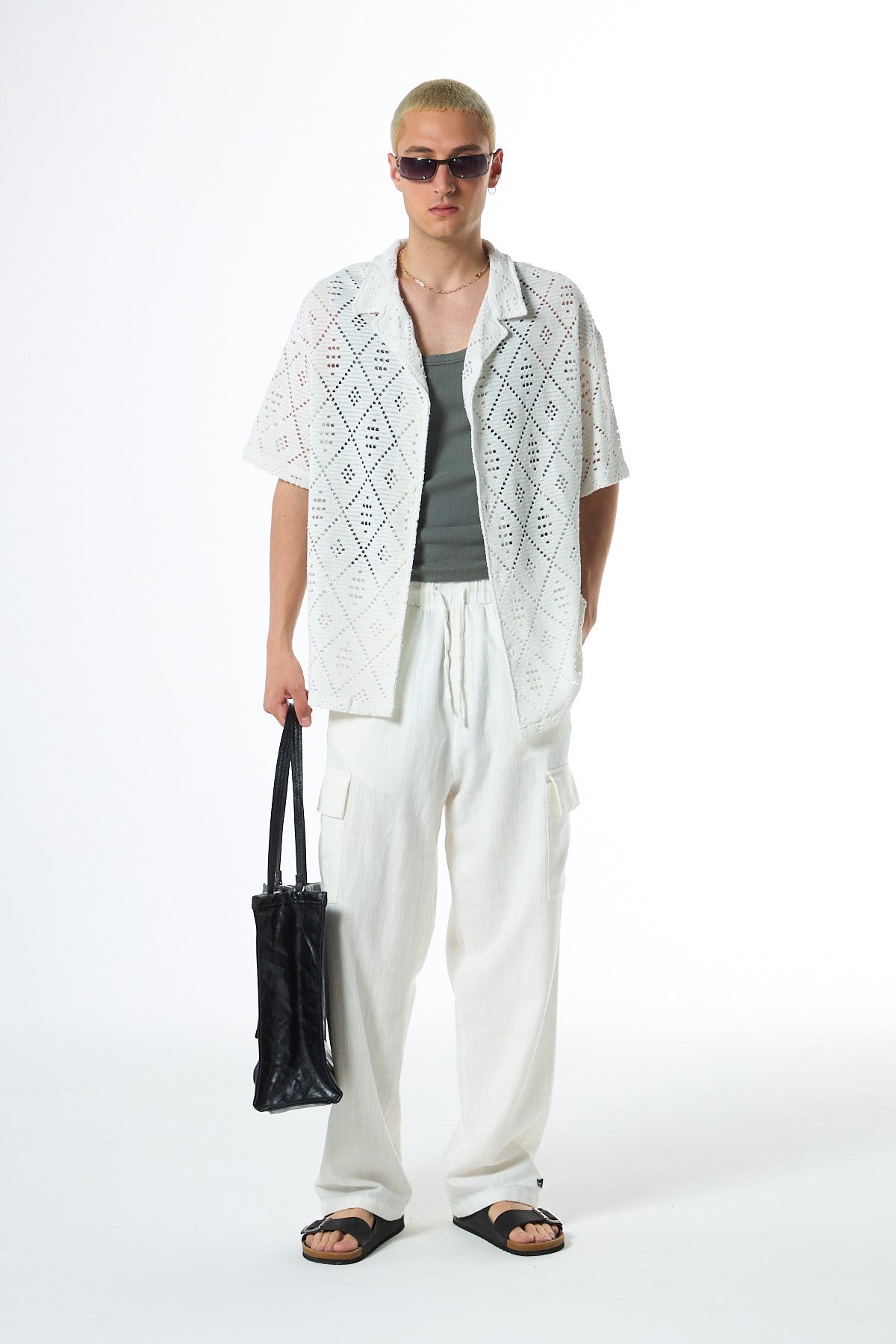 Oversized Short-Sleeve Knit Shirt