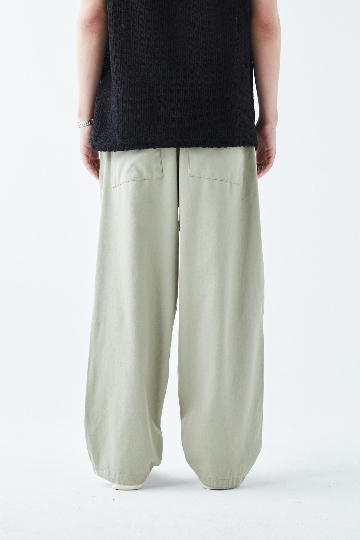 Baggy Linen Pants with Side Pocket Detail