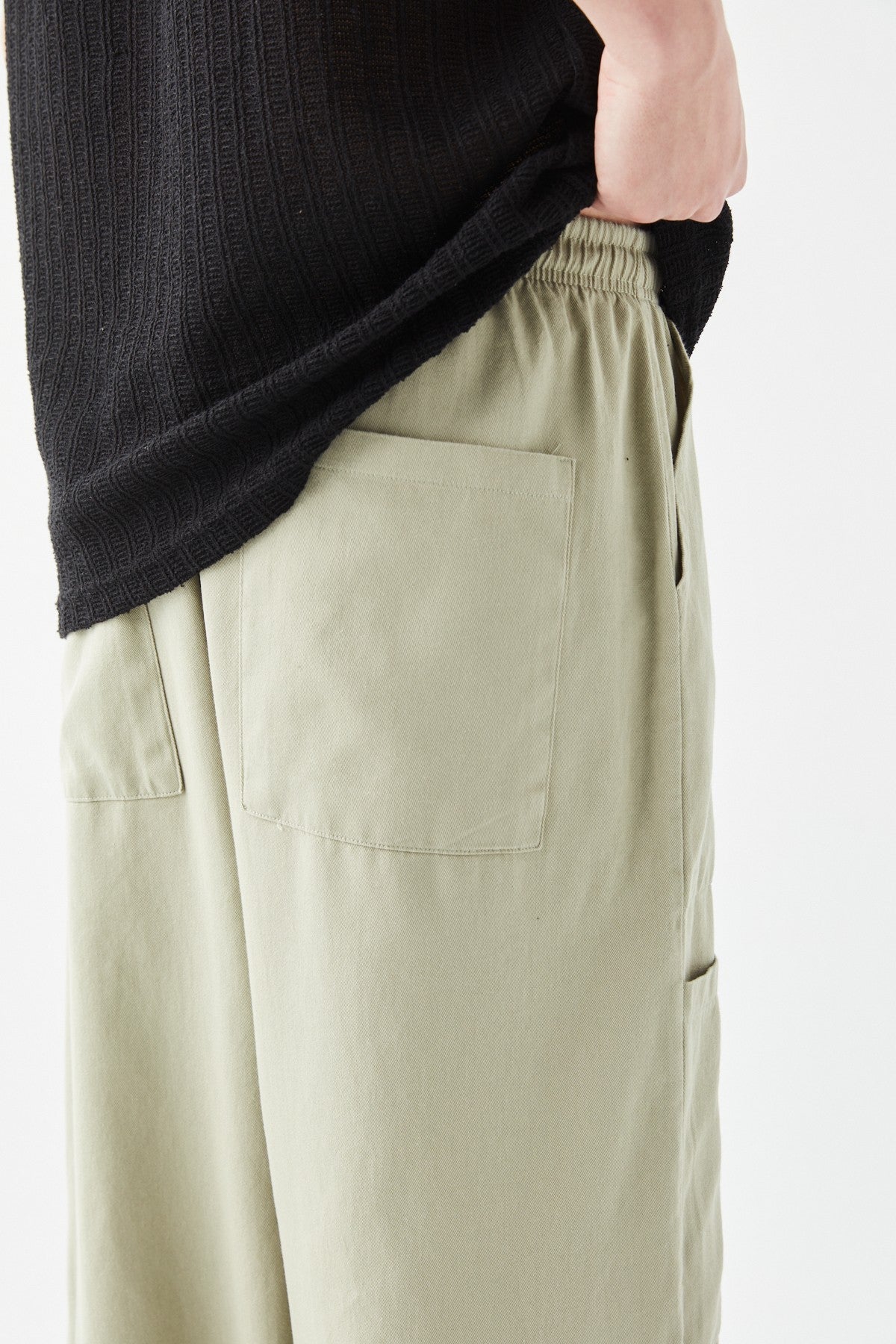 Baggy Linen Pants with Side Pocket Detail