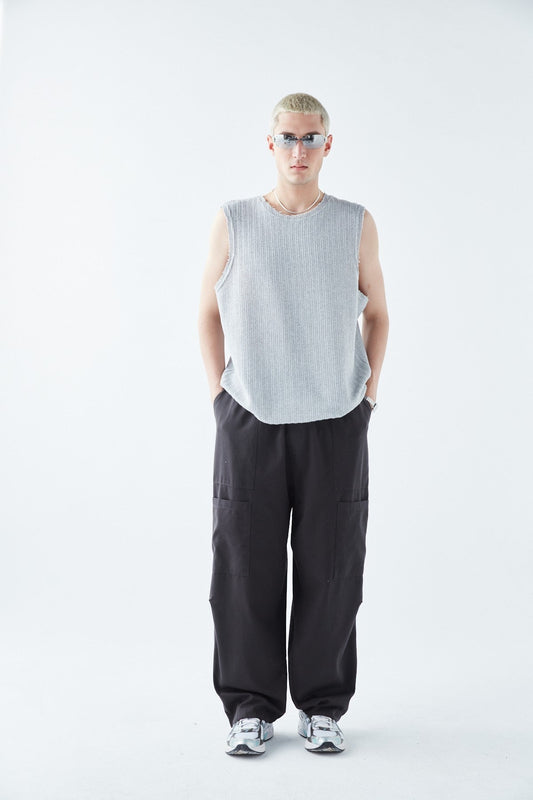 Baggy Linen Pants with Side Pocket Detail