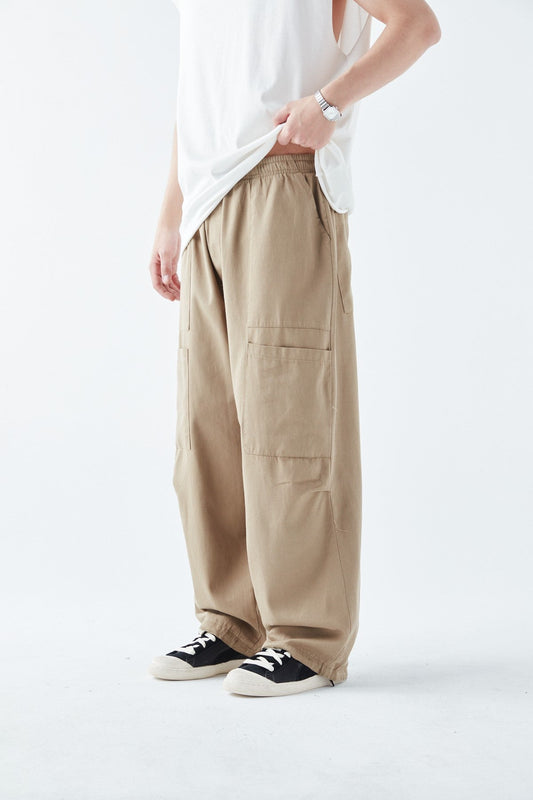 Baggy Linen Pants with Side Pocket Detail