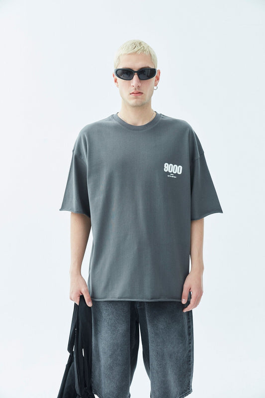 9000 Printed Oversized T-Shirt - Ecru