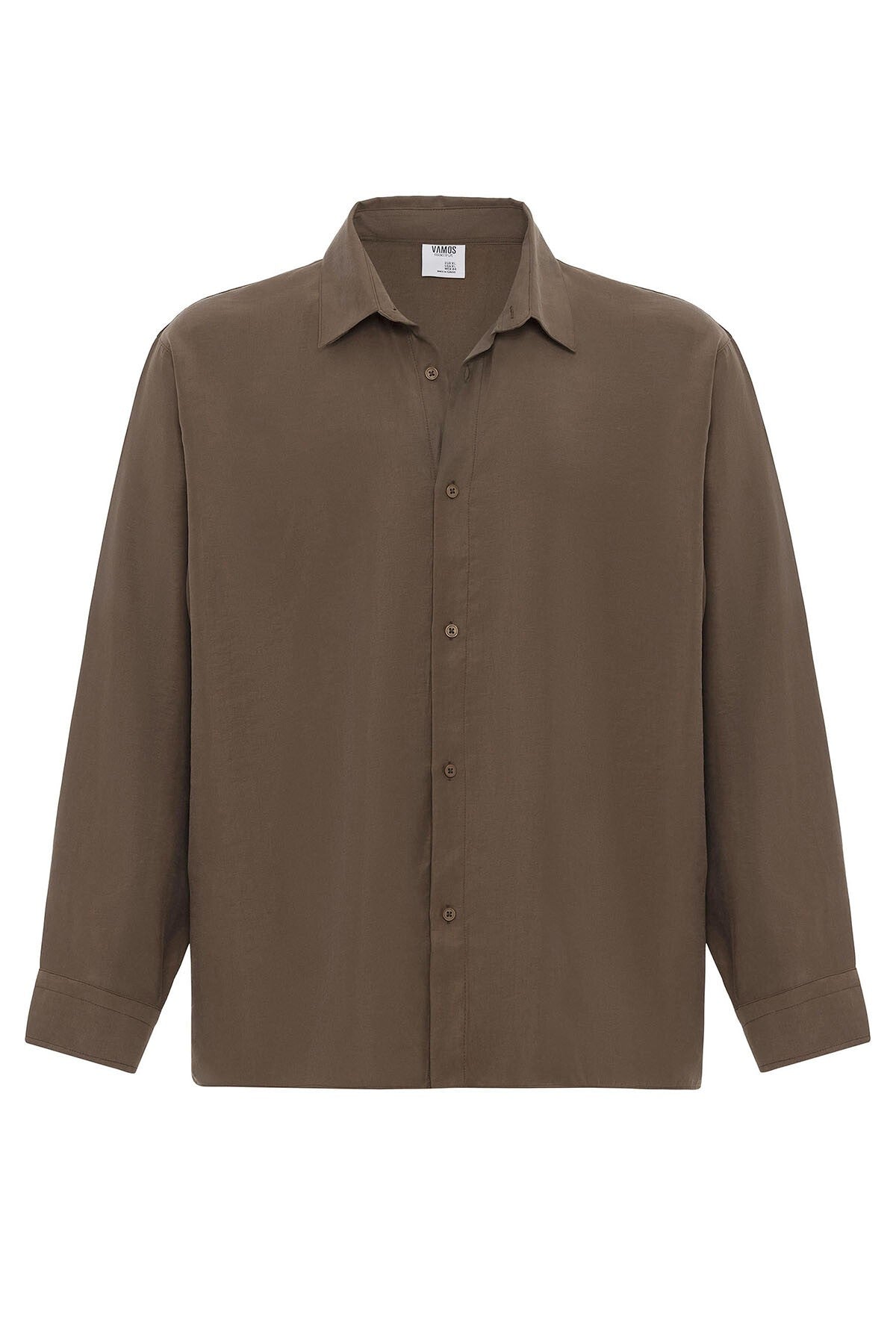 Basic Oversized Long-Sleeve Modal-Blend Shirt
