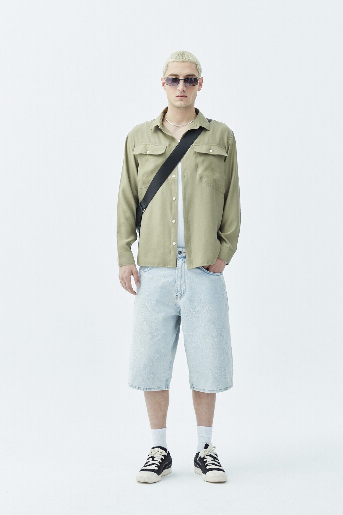 Long-Sleeve Modal Shirt with Double Pockets